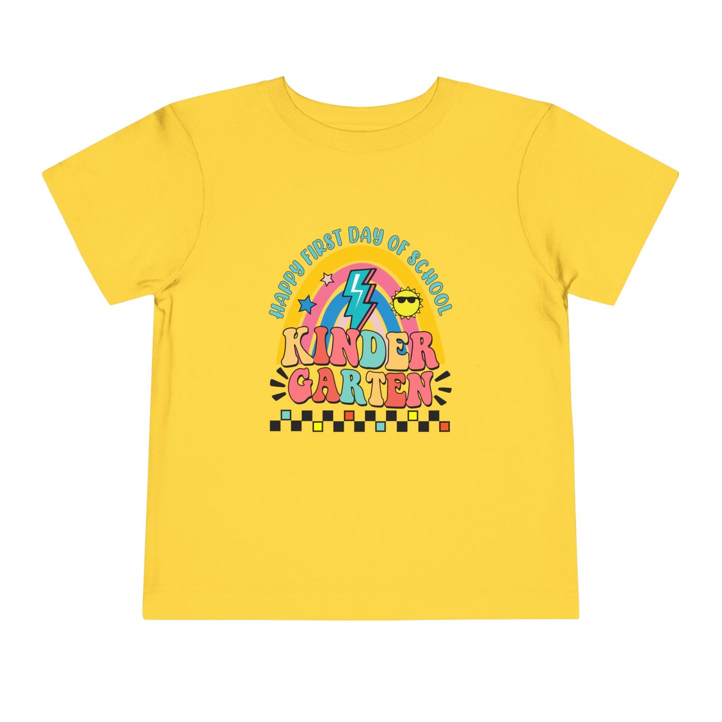 Happy First Day of School - Kindergarten Toddler Short Sleeve Tee