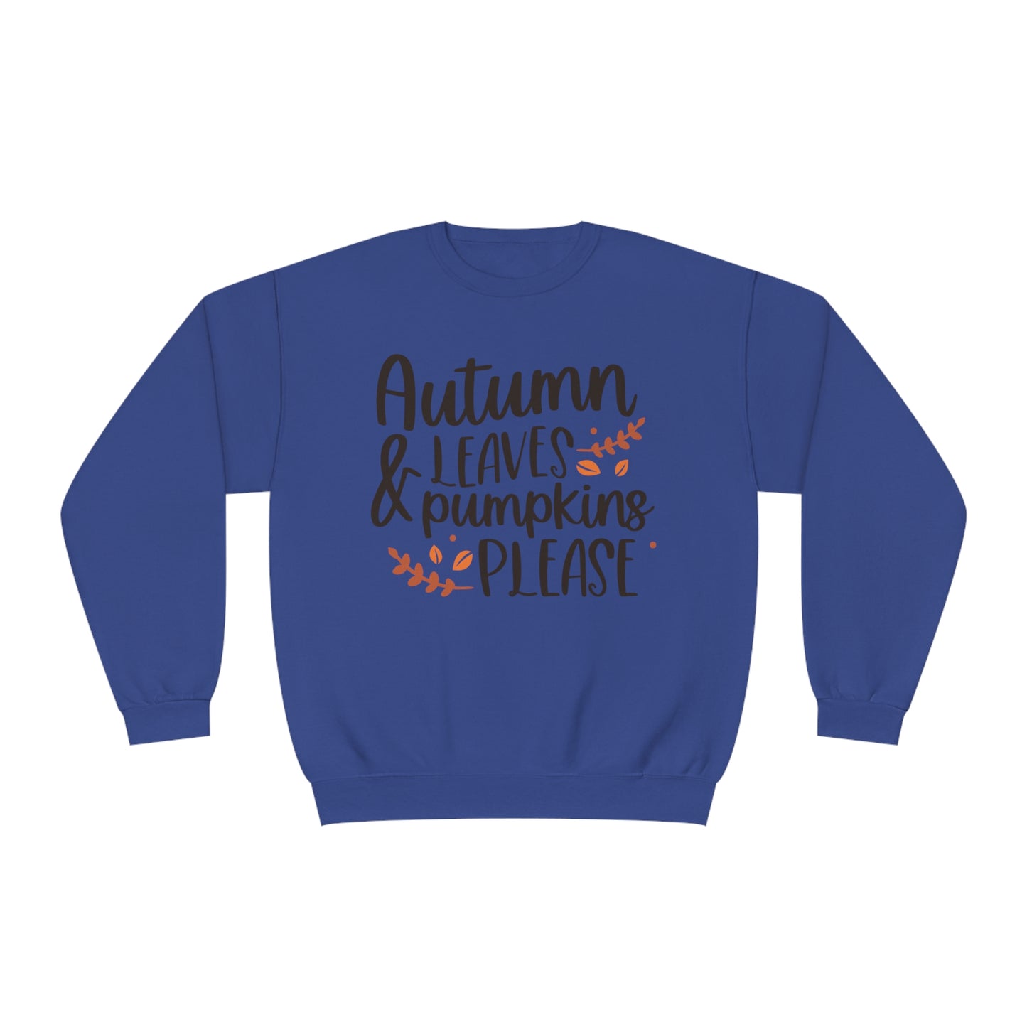 Autumn Leaves & Pumpkins Please Crewneck Sweatshirt