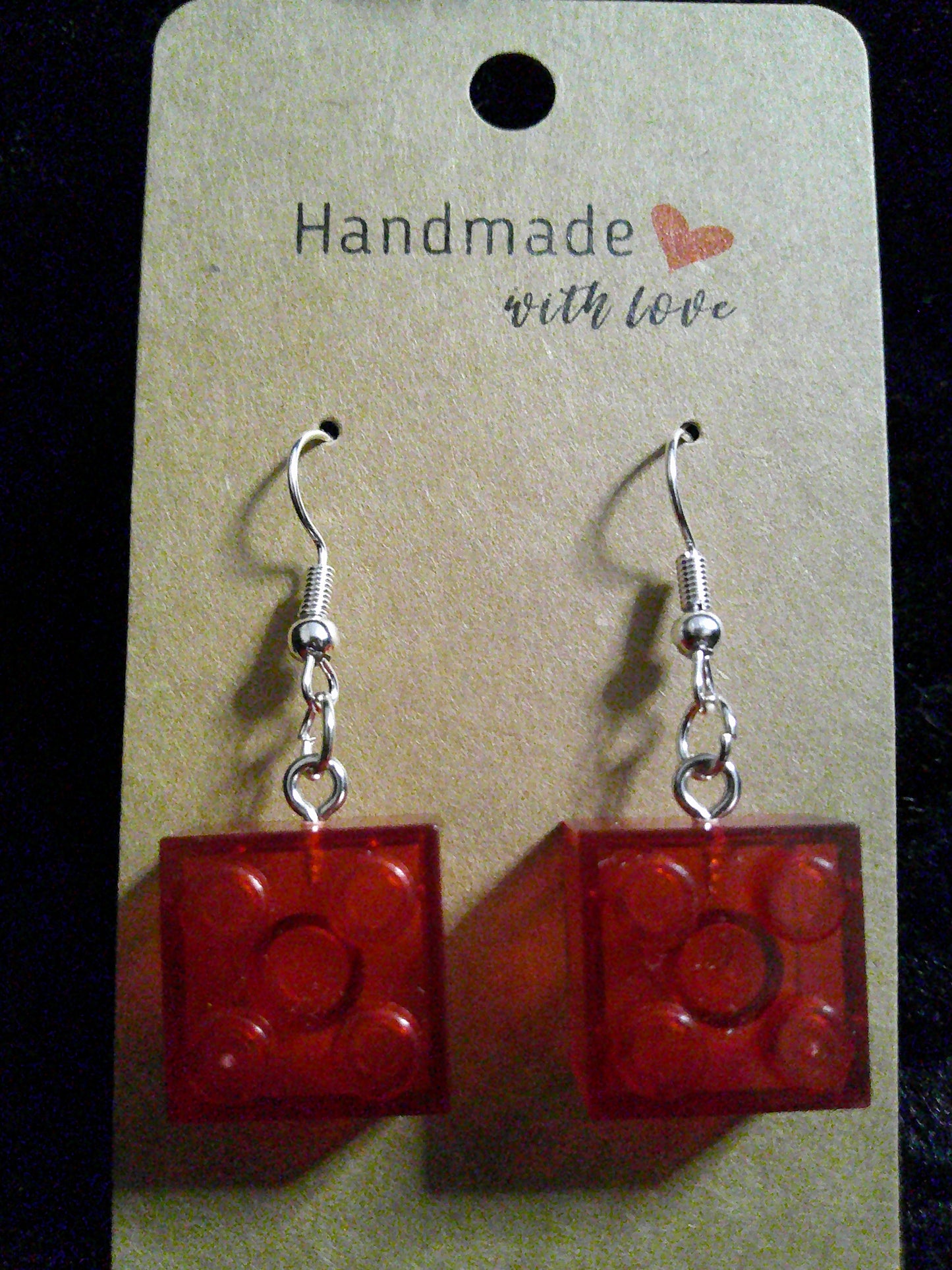 Red clear LEGO block