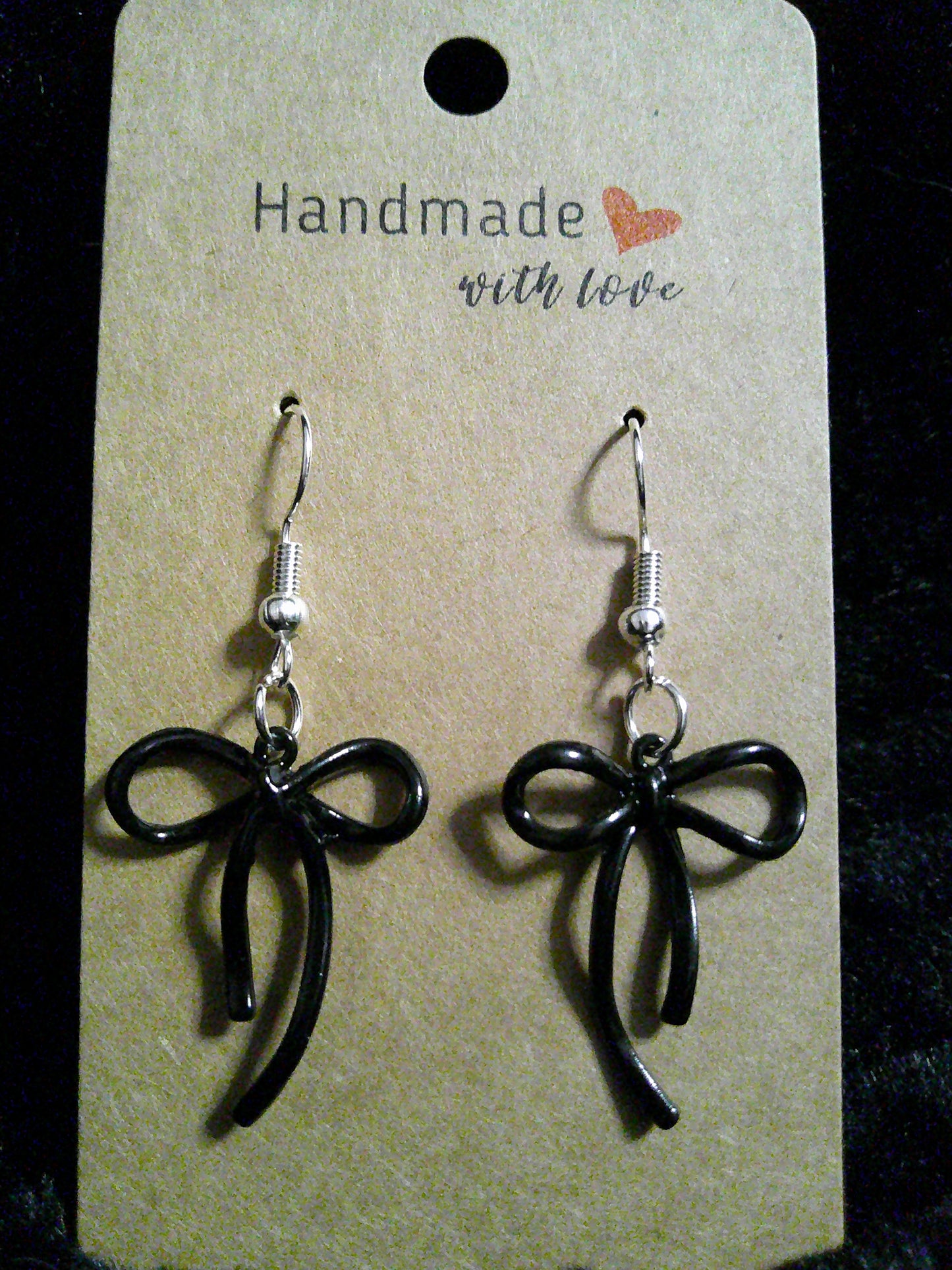 Black bow on silver