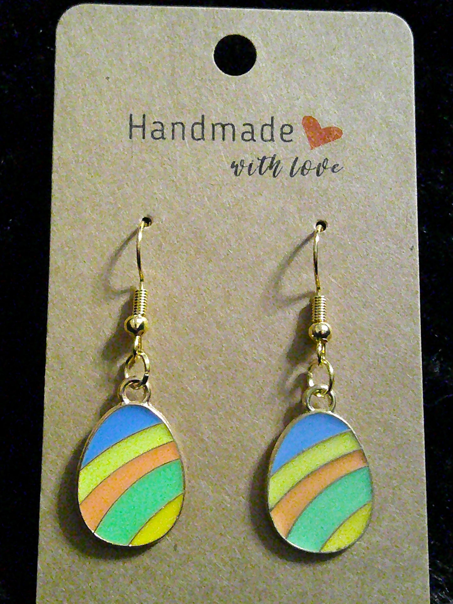 Blue/yellow/orange/green stripes