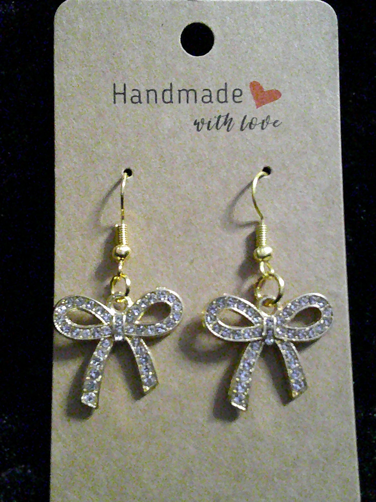Gold rhinestone bows