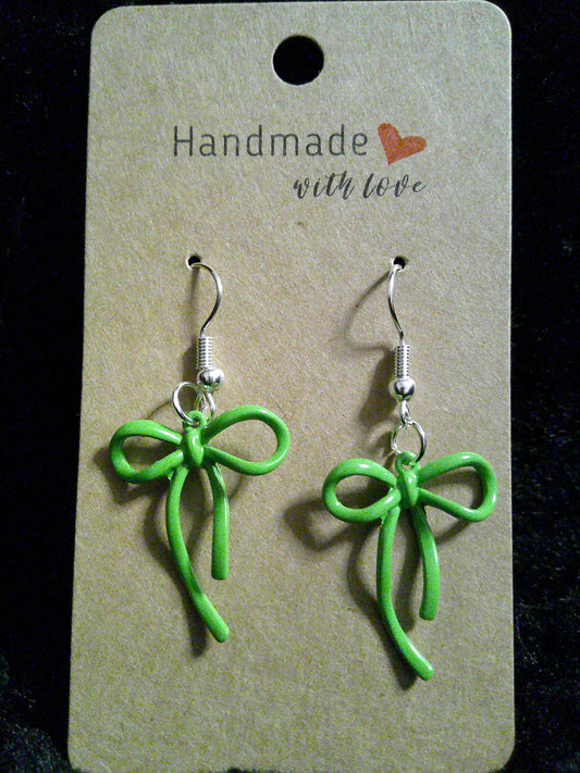 Lime green bow on silver
