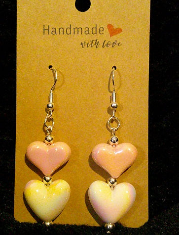 Light pink heart on pearl pink heart
