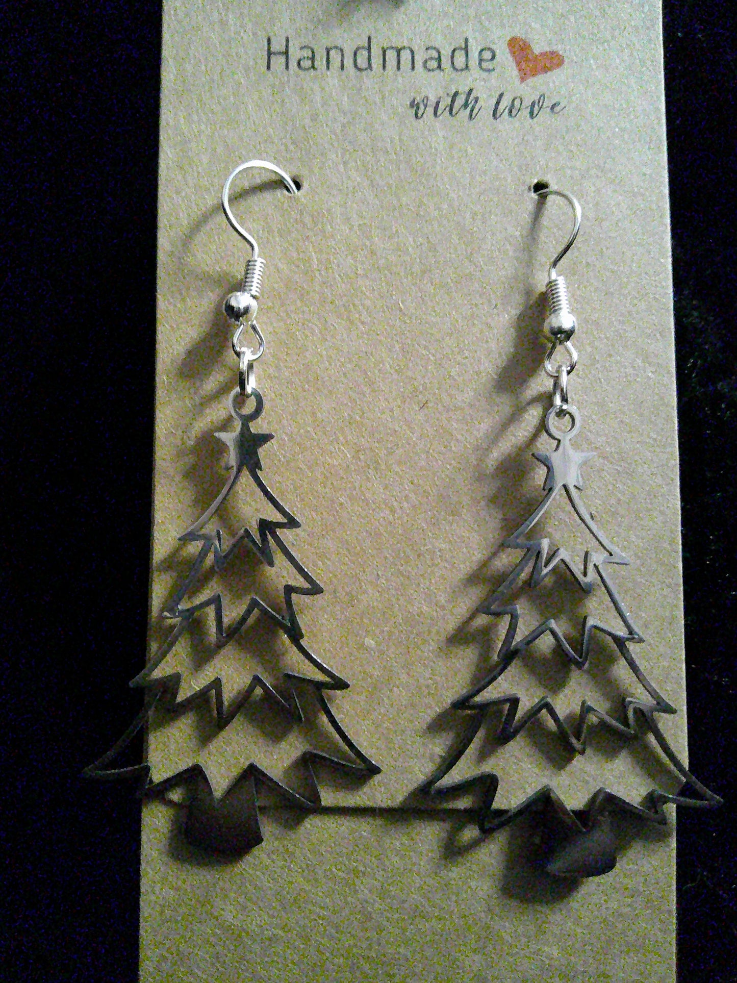 Silver christmas tree silhoutte