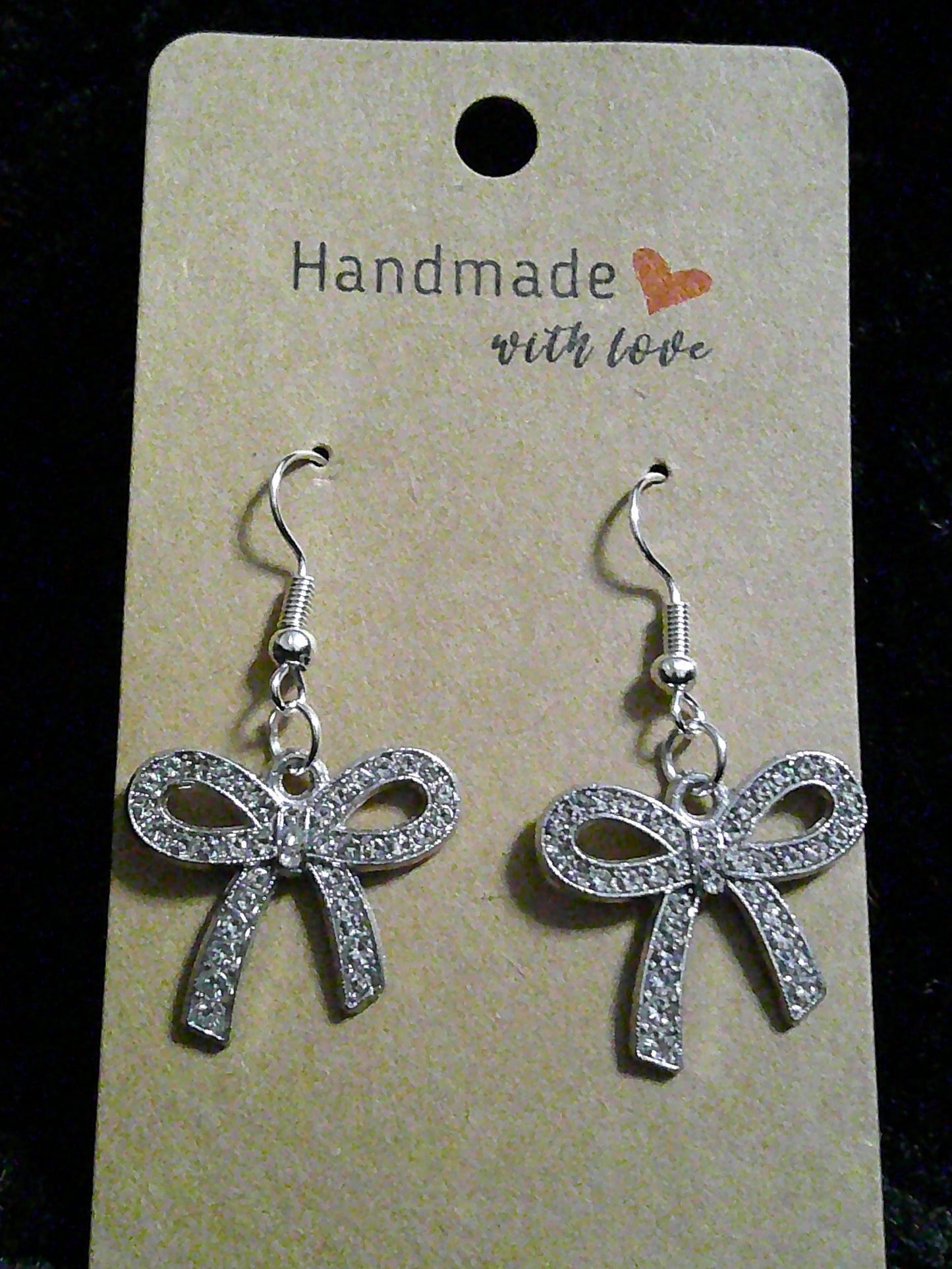 Silver rhinestone bows