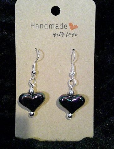 small black iridescent heart