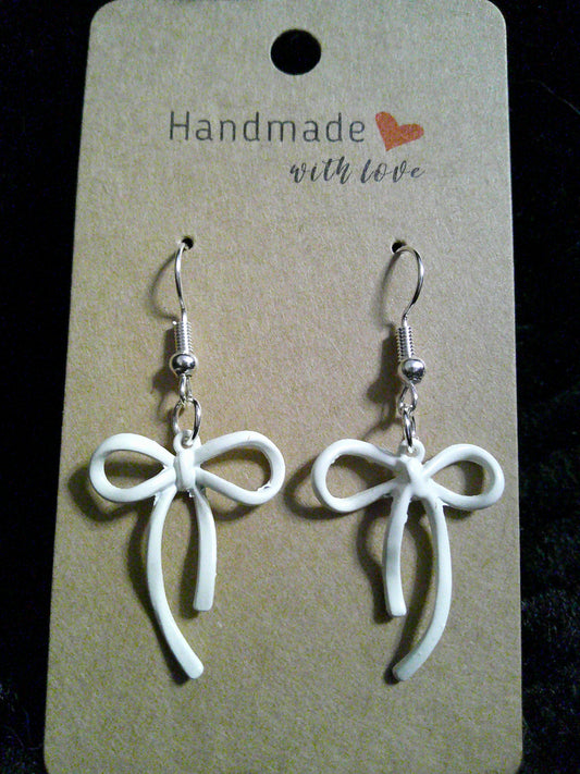 White bow on silver