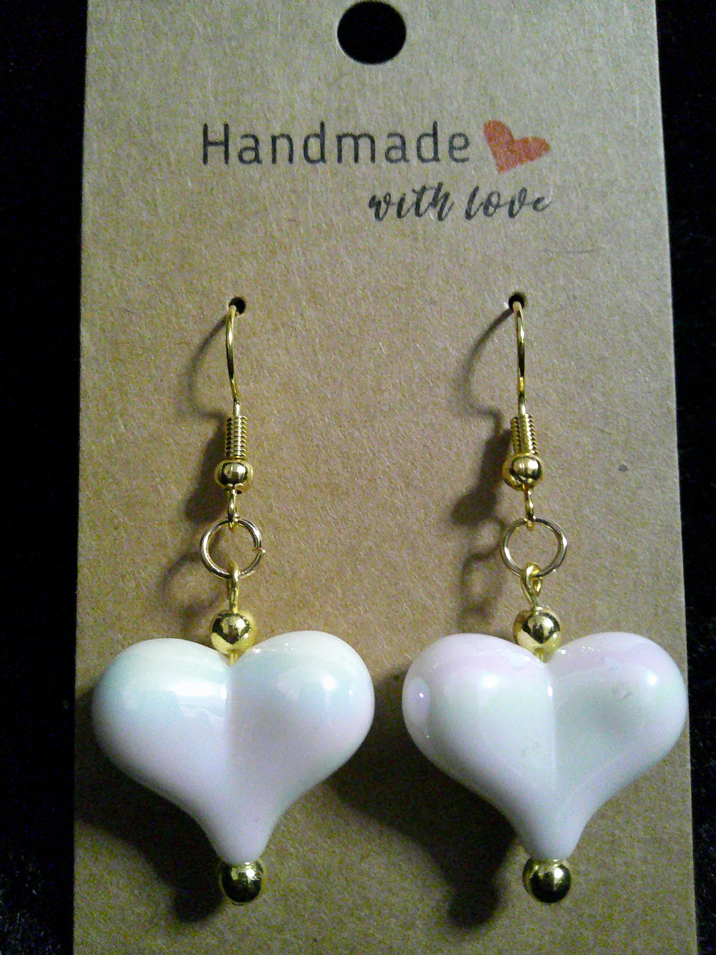 White bead heart