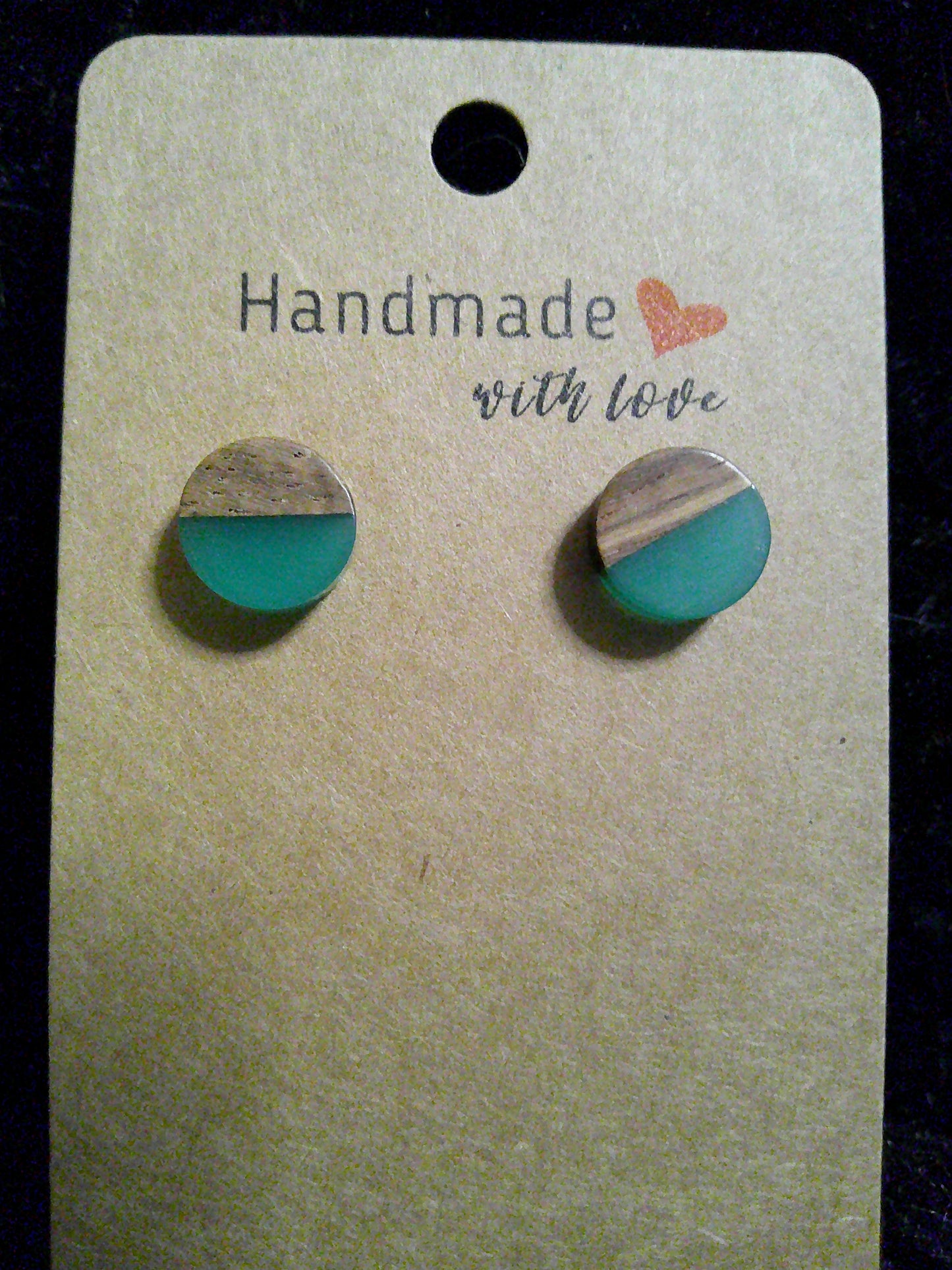 wood grain/clear turquoise
